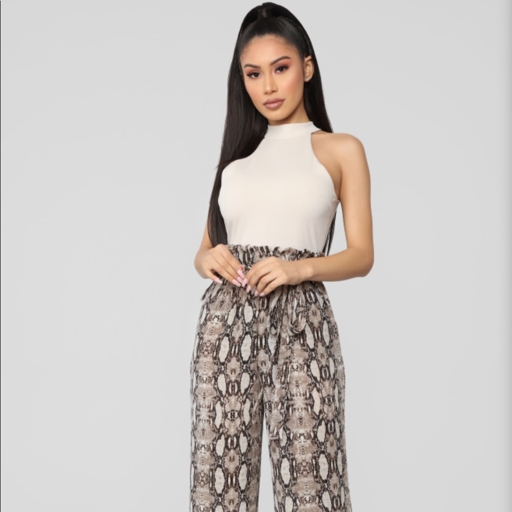 Snake print jumpsuit